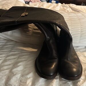 Brown Leather Knee-High Boots Tory Burch size 7.5